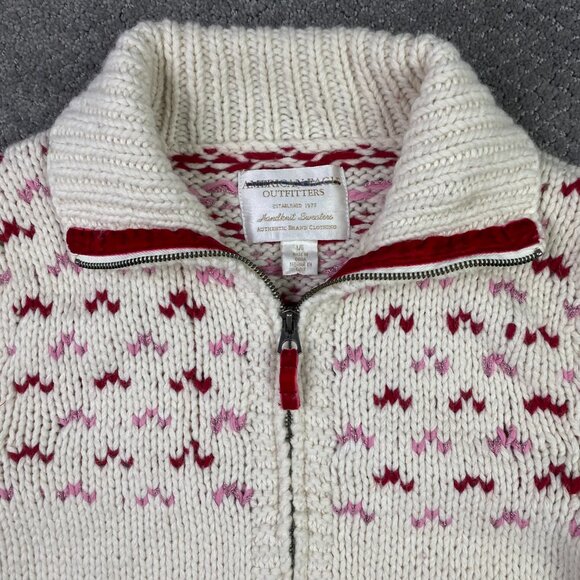 American Eagle Handknit Sweater Women's Large Alpaca Blend Bear Tree Fair Isle - Picture 2 of 14